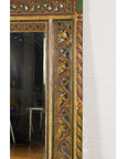 Multicolor Carved Window Frame Converted into Antique Mirror-10. Asian & Chinese Furniture, Art, Antiques, Vintage Home Décor for sale at FEA Home