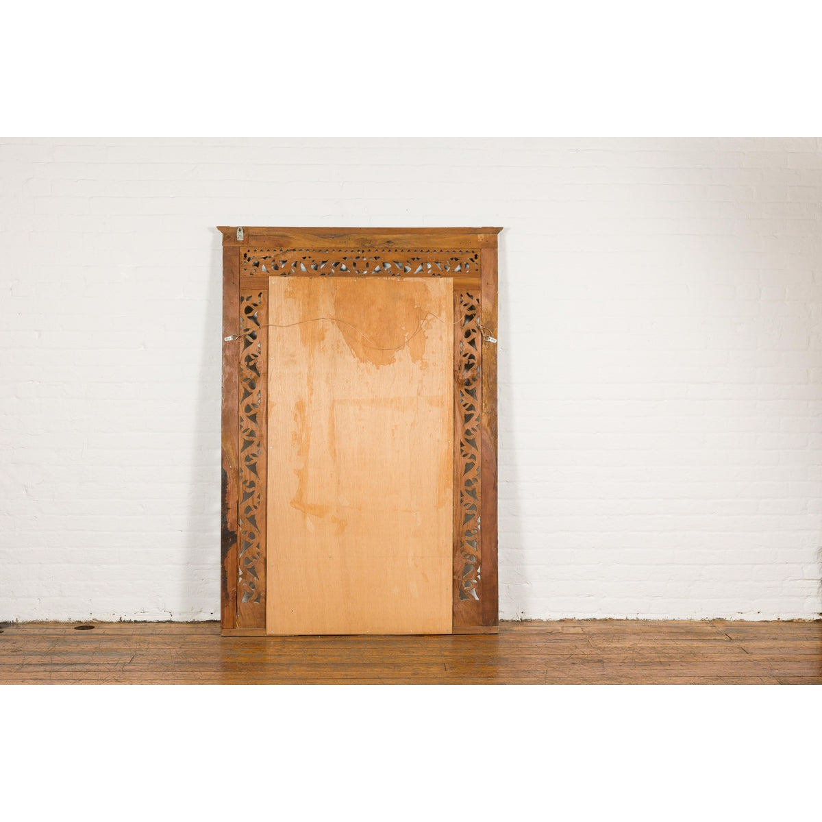 Multicolor Carved Window Frame Converted into Antique Mirror-18. Asian & Chinese Furniture, Art, Antiques, Vintage Home Décor for sale at FEA Home