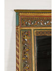 Multicolor Carved Window Frame Converted into Antique Mirror-6. Asian & Chinese Furniture, Art, Antiques, Vintage Home Décor for sale at FEA Home