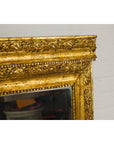 Colonial Vintage Giltwood Trumeau Mirror with Carved Scrollwork Motifs-10. Asian & Chinese Furniture, Art, Antiques, Vintage Home Décor for sale at FEA Home