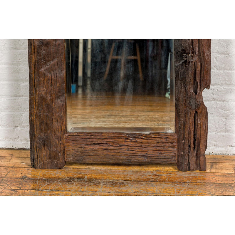 Country Style Antique Driftwood Made into Full Length Mirror, Rustic Character-YN7877-10. Asian & Chinese Furniture, Art, Antiques, Vintage Home Décor for sale at FEA Home