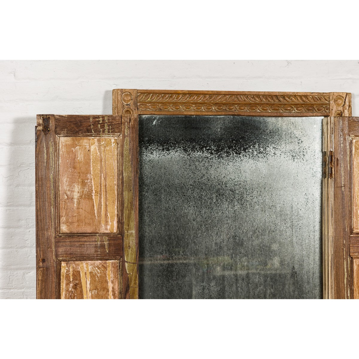Carved Window from the 19th Century Retrofitted with Heavy Antiqued Mirror-11. Asian & Chinese Furniture, Art, Antiques, Vintage Home Décor for sale at FEA Home