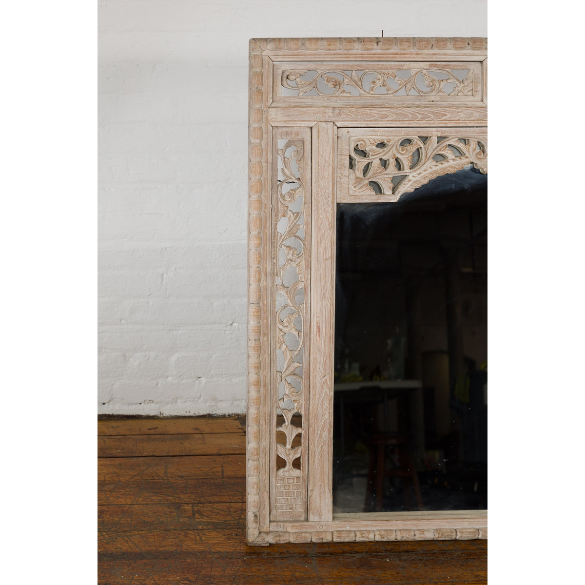 19th Century Antique Mirror with Carved Wooden Frame-6. Asian & Chinese Furniture, Art, Antiques, Vintage Home Décor for sale at FEA Home