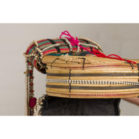 Tribal Ulo Akha Woman's Headdress with Framework of Bamboo and Beads