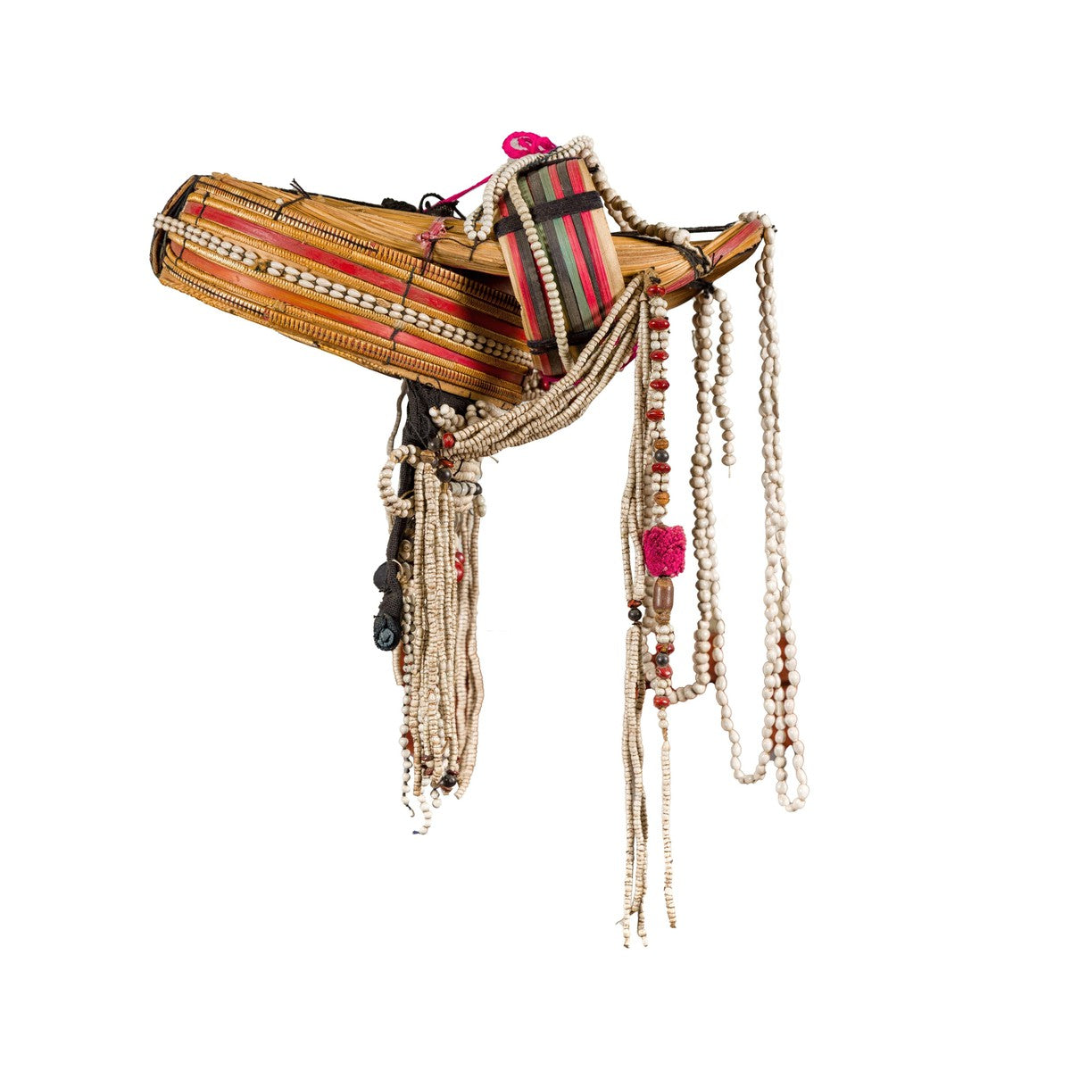 Ulo Tribal Akha Woman's Headdress with Framework of Bamboo and Beads-11. Asian & Chinese Furniture, Art, Antiques, Vintage Home Décor for sale at FEA Home
