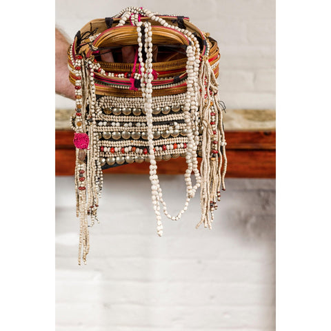 Ulo Tribal Akha Woman's Headdress with Framework of Bamboo and Beads-YN7890-8. Asian & Chinese Furniture, Art, Antiques, Vintage Home Décor for sale at FEA Home