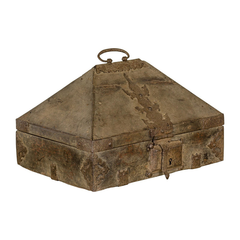 19th Century Temple Cash Box with Ornate Brass Accents-YN7895-16. Asian & Chinese Furniture, Art, Antiques, Vintage Home Décor for sale at FEA Home