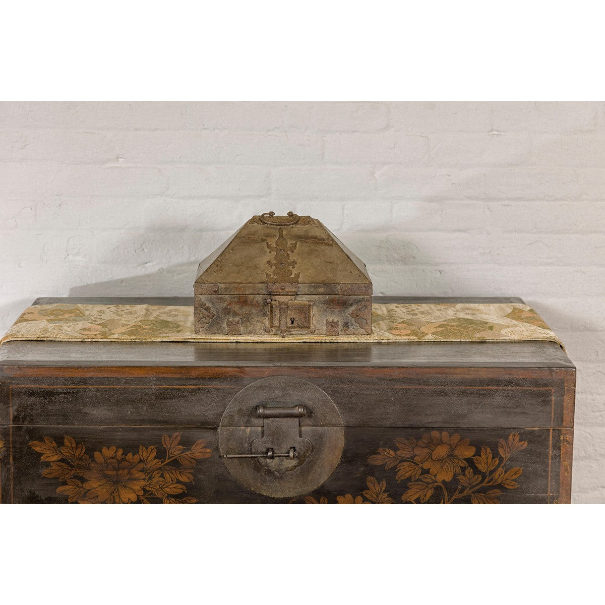 19th Century Temple Cash Box with Ornate Brass Accents-2. Asian & Chinese Furniture, Art, Antiques, Vintage Home Décor for sale at FEA Home