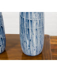 Slender Blue Vase with Spiralling and Dripping Décor, Two Sold Each-16. Asian & Chinese Furniture, Art, Antiques, Vintage Home Décor for sale at FEA Home