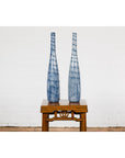 Slender Blue Vase with Spiralling and Dripping Décor, Two Sold Each-19. Asian & Chinese Furniture, Art, Antiques, Vintage Home Décor for sale at FEA Home