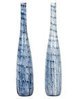 Slender Blue Vase with Spiralling and Dripping Décor, Two Sold Each-1. Asian & Chinese Furniture, Art, Antiques, Vintage Home Décor for sale at FEA Home