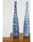 Slender Blue Vase with Spiralling and Dripping Décor, Two Sold Each-6. Asian & Chinese Furniture, Art, Antiques, Vintage Home Décor for sale at FEA Home