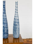 Slender Blue Vase with Spiralling and Dripping Décor, Two Sold Each-7. Asian & Chinese Furniture, Art, Antiques, Vintage Home Décor for sale at FEA Home