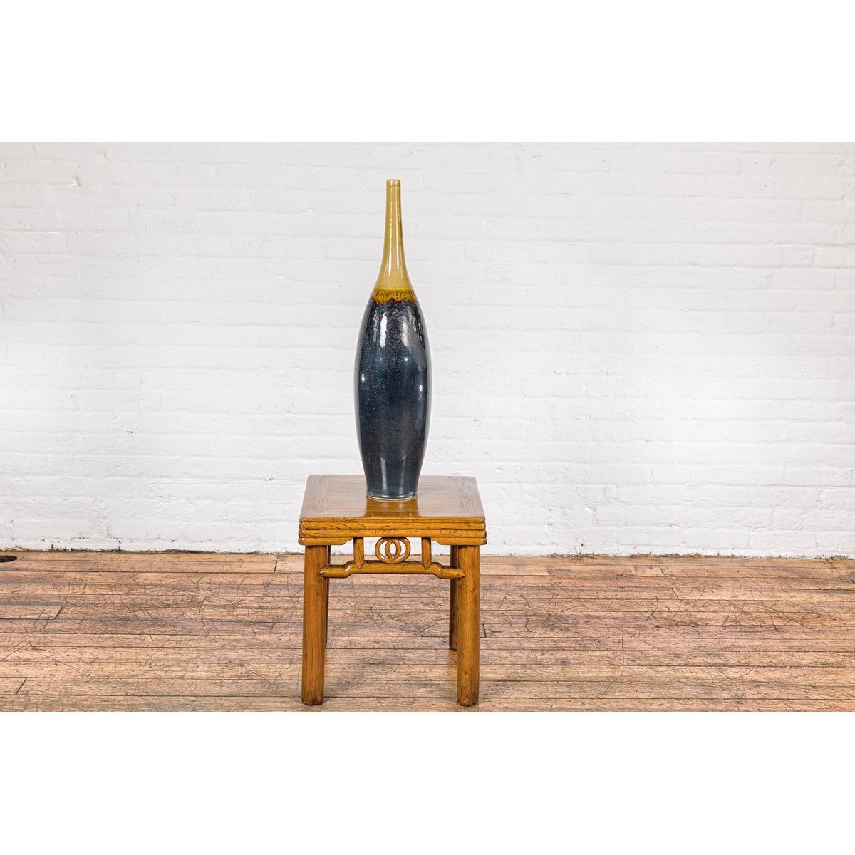 Sleek Tall Multi-Color Contemporary Vase with Narrow Mouth-3. Asian & Chinese Furniture, Art, Antiques, Vintage Home Décor for sale at FEA Home