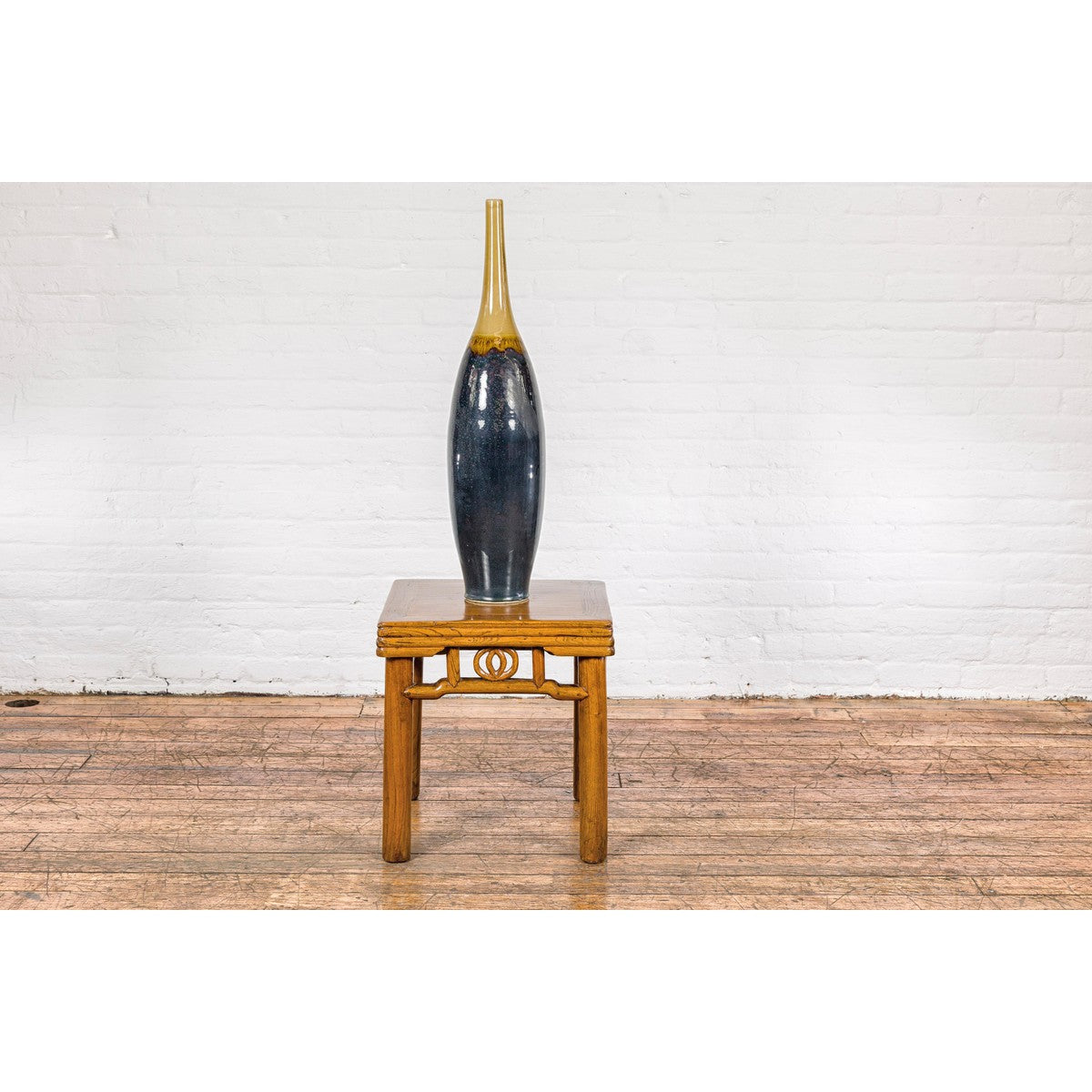 Sleek Tall Multi-Color Contemporary Vase with Narrow Mouth-4. Asian & Chinese Furniture, Art, Antiques, Vintage Home Décor for sale at FEA Home