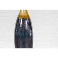 Sleek Tall Multi-Color Contemporary Vase with Narrow Mouth