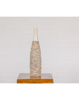 Earthy Brown and Cream Ceramic Vase with Energetic Dripping Décor-13. Asian & Chinese Furniture, Art, Antiques, Vintage Home Décor for sale at FEA Home