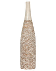 Earthy Brown and Cream Ceramic Vase with Energetic Dripping Décor-1. Asian & Chinese Furniture, Art, Antiques, Vintage Home Décor for sale at FEA Home