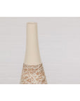 Earthy Brown and Cream Ceramic Vase with Energetic Dripping Décor-6. Asian & Chinese Furniture, Art, Antiques, Vintage Home Décor for sale at FEA Home