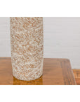 Earthy Brown and Cream Ceramic Vase with Energetic Dripping Décor-9. Asian & Chinese Furniture, Art, Antiques, Vintage Home Décor for sale at FEA Home