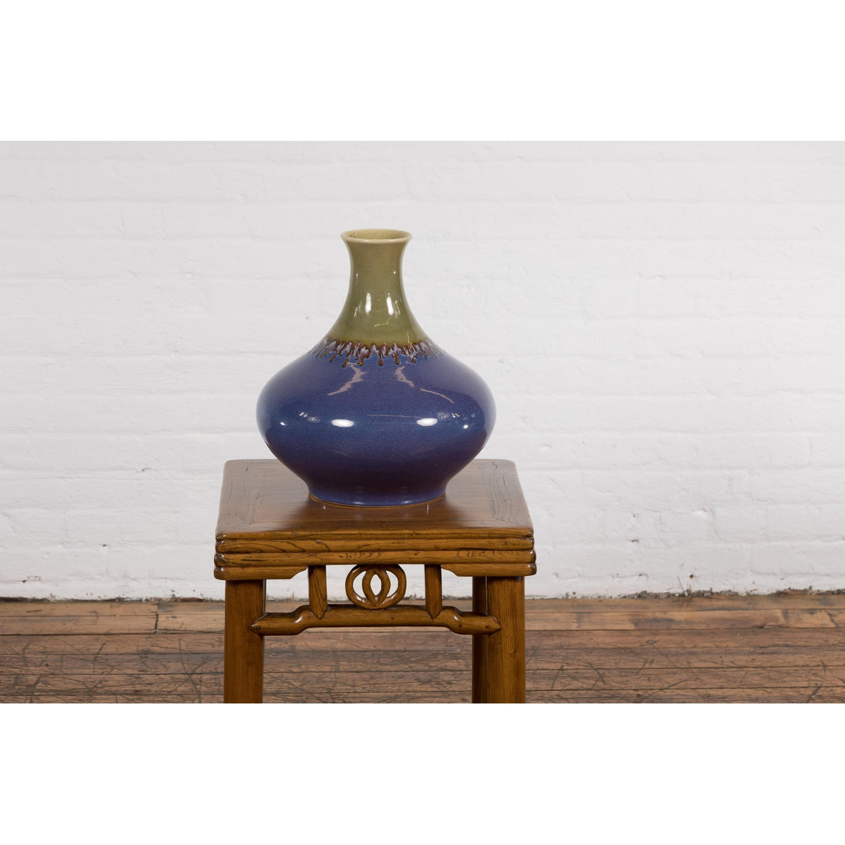 Contemporary Purple and Green Ceramic Vase-11. Asian & Chinese Furniture, Art, Antiques, Vintage Home Décor for sale at FEA Home