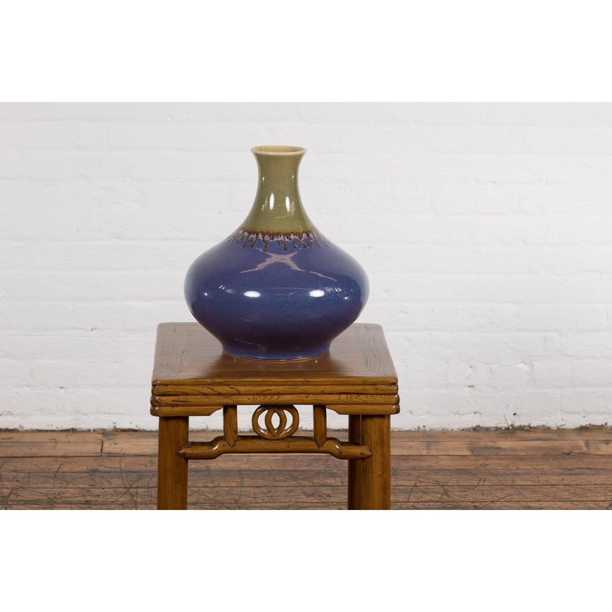Contemporary Purple and Green Ceramic Vase-12. Asian & Chinese Furniture, Art, Antiques, Vintage Home Décor for sale at FEA Home