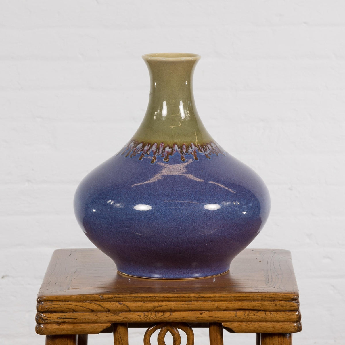 Contemporary Purple and Green Ceramic Vase-4. Asian & Chinese Furniture, Art, Antiques, Vintage Home Décor for sale at FEA Home