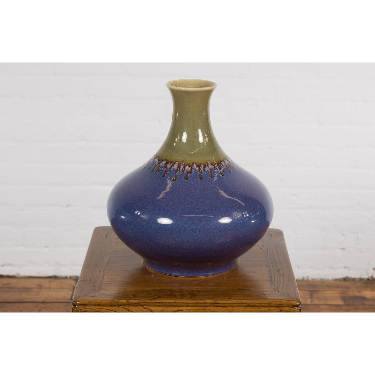 Contemporary Purple and Green Ceramic Vase-5. Asian & Chinese Furniture, Art, Antiques, Vintage Home Décor for sale at FEA Home