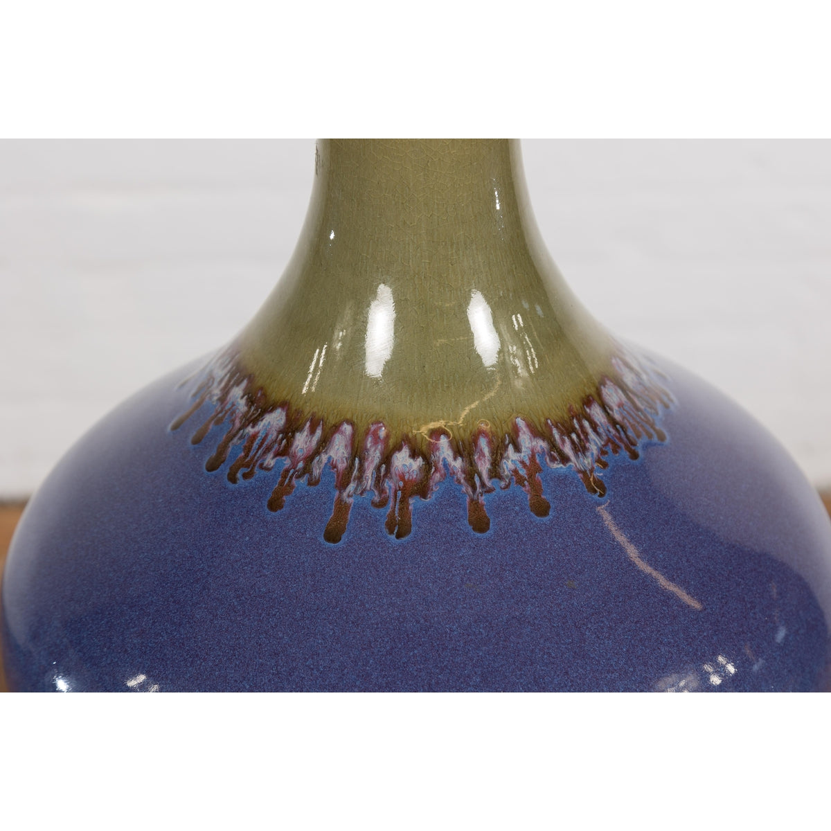 Contemporary Purple and Green Ceramic Vase-8. Asian & Chinese Furniture, Art, Antiques, Vintage Home Décor for sale at FEA Home