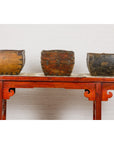 Wooden Rice Measure Baskets with Handles and Metal Accents, Sold Each-10. Asian & Chinese Furniture, Art, Antiques, Vintage Home Décor for sale at FEA Home