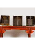 Wooden Rice Measure Baskets with Handles and Metal Accents, Sold Each-12. Asian & Chinese Furniture, Art, Antiques, Vintage Home Décor for sale at FEA Home