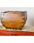 Wooden Rice Measure Baskets with Handles and Metal Accents, Sold Each-4. Asian & Chinese Furniture, Art, Antiques, Vintage Home Décor for sale at FEA Home