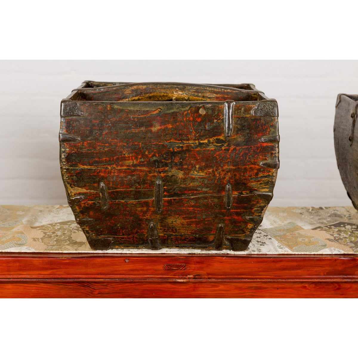 Wooden Rice Measure Baskets with Handles and Metal Accents, Sold Each-5. Asian & Chinese Furniture, Art, Antiques, Vintage Home Décor for sale at FEA Home