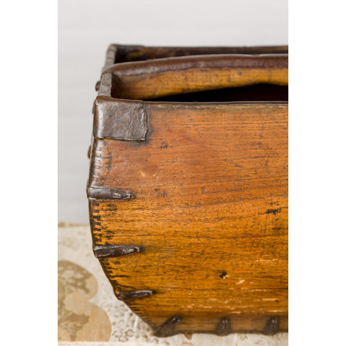 Wooden Rice Measure Baskets with Handles and Metal Accents, Sold Each-8. Asian & Chinese Furniture, Art, Antiques, Vintage Home Décor for sale at FEA Home