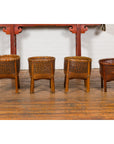 Brown Woven Rattan Baskets With Friezes on Raised Legs-12. Asian & Chinese Furniture, Art, Antiques, Vintage Home Décor for sale at FEA Home