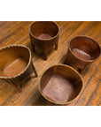 Brown Woven Rattan Baskets With Friezes on Raised Legs-15. Asian & Chinese Furniture, Art, Antiques, Vintage Home Décor for sale at FEA Home