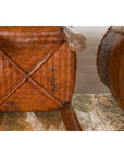 Brown Woven Rattan Baskets With Friezes on Raised Legs-17. Asian & Chinese Furniture, Art, Antiques, Vintage Home Décor for sale at FEA Home