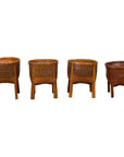 Brown Woven Rattan Baskets With Friezes on Raised Legs-YN7919 ABCD-1. Asian & Chinese Furniture, Art, Antiques, Vintage Home Décor for sale at FEA Home