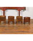 Brown Woven Rattan Baskets With Friezes on Raised Legs-3. Asian & Chinese Furniture, Art, Antiques, Vintage Home Décor for sale at FEA Home