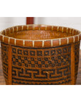 Brown Woven Rattan Baskets With Friezes on Raised Legs-9. Asian & Chinese Furniture, Art, Antiques, Vintage Home Décor for sale at FEA Home