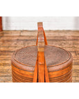 Two-Tiered Bamboo and Rattan Lidded Food Basket with Large Handle-10. Asian & Chinese Furniture, Art, Antiques, Vintage Home Décor for sale at FEA Home