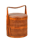 Two-Tiered Bamboo and Rattan Lidded Food Basket with Large Handle-19. Asian & Chinese Furniture, Art, Antiques, Vintage Home Décor for sale at FEA Home
