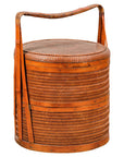 Two-Tiered Bamboo and Rattan Lidded Food Basket with Large Handle-1. Asian & Chinese Furniture, Art, Antiques, Vintage Home Décor for sale at FEA Home
