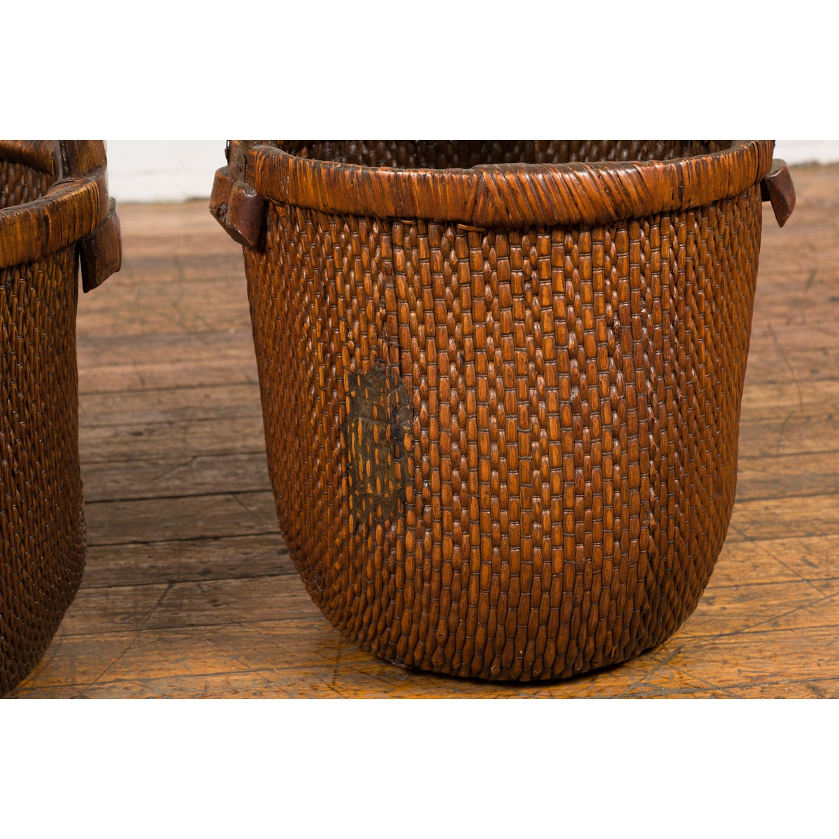 Chinese Antique Grain Baskets, Sold Each-10. Asian & Chinese Furniture, Art, Antiques, Vintage Home Décor for sale at FEA Home