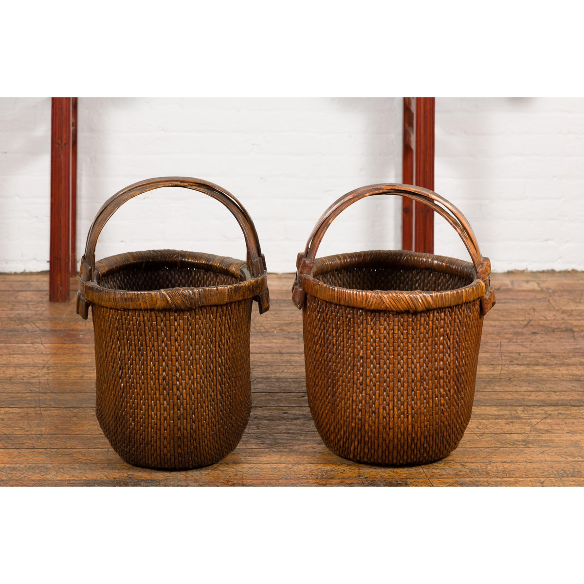 Chinese Antique Grain Baskets, Sold Each-16. Asian & Chinese Furniture, Art, Antiques, Vintage Home Décor for sale at FEA Home