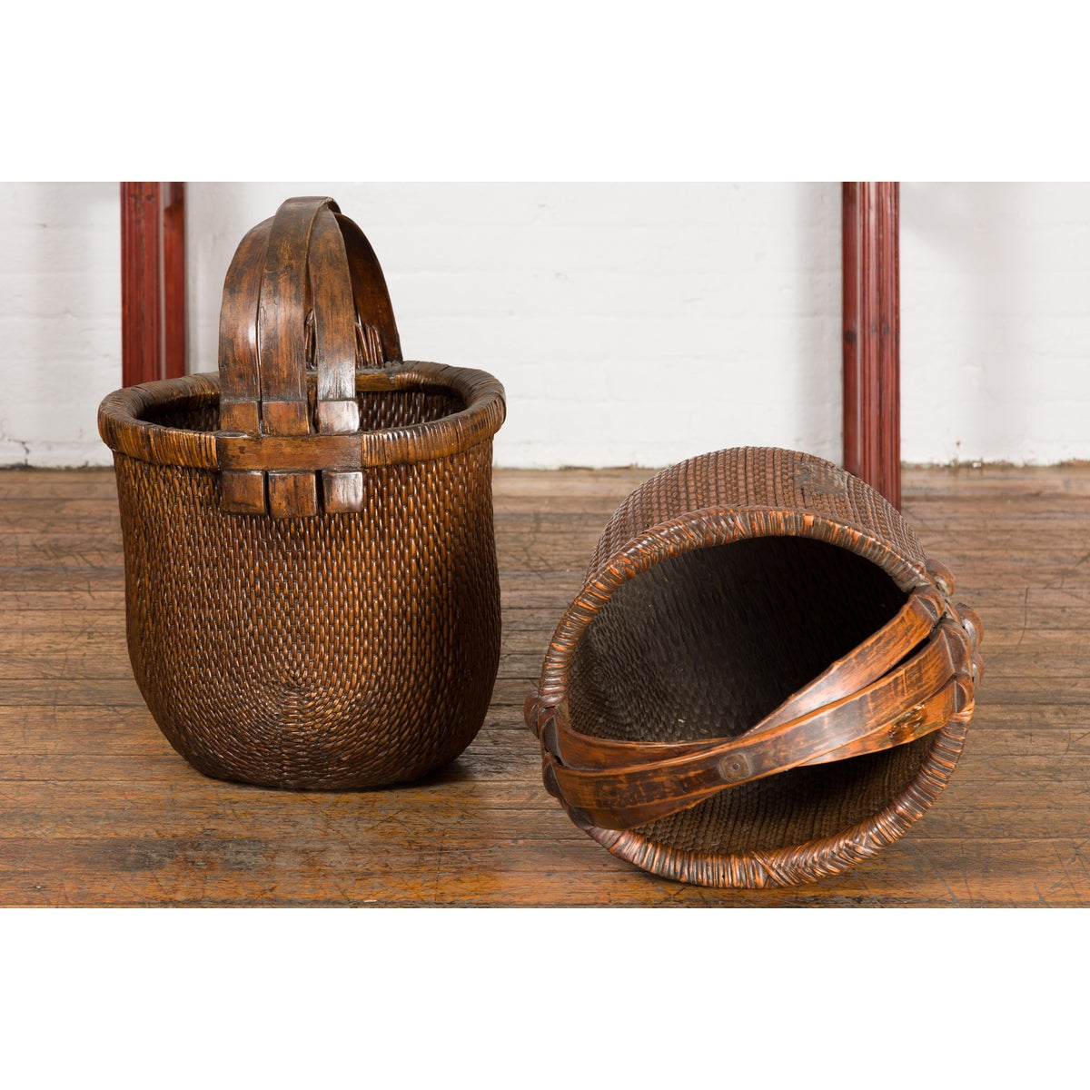 Chinese Antique Grain Baskets, Sold Each-18. Asian & Chinese Furniture, Art, Antiques, Vintage Home Décor for sale at FEA Home