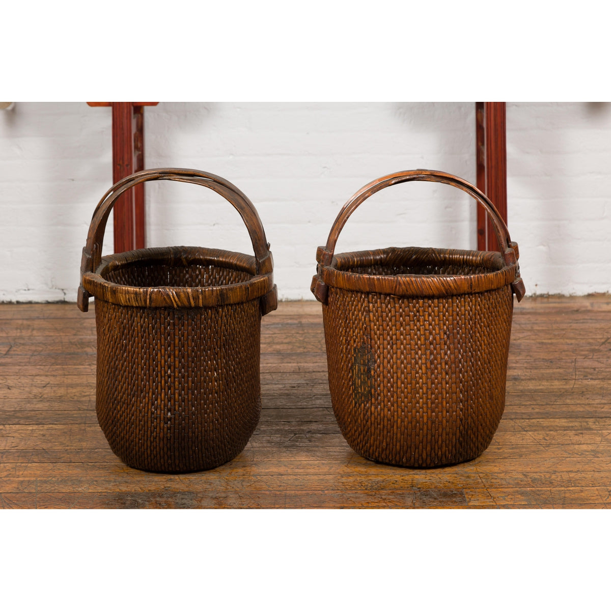 Chinese Antique Grain Baskets, Sold Each-3. Asian & Chinese Furniture, Art, Antiques, Vintage Home Décor for sale at FEA Home