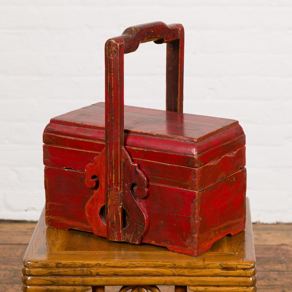 Chinese Antique Lidded Carrying Box-6. Asian & Chinese Furniture, Art, Antiques, Vintage Home Décor for sale at FEA Home
