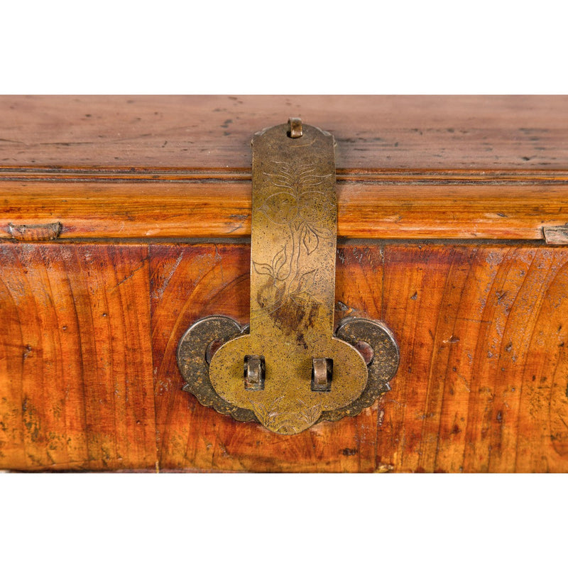 Wooden Box with Brass Lock and Removable Top-YN7931-10. Asian & Chinese Furniture, Art, Antiques, Vintage Home Décor for sale at FEA Home