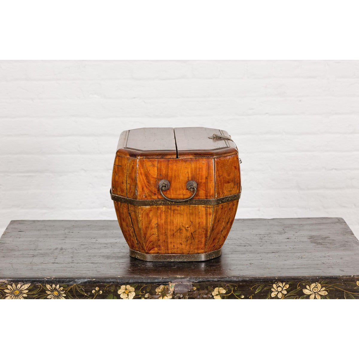 Wooden Box with Brass Lock and Removable Top-15. Asian & Chinese Furniture, Art, Antiques, Vintage Home Décor for sale at FEA Home